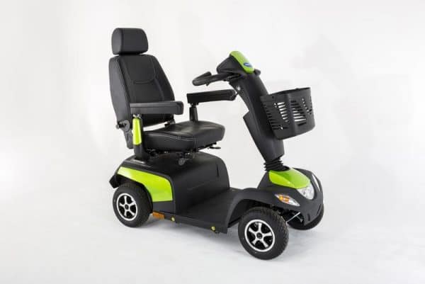 Invacare Orion Metro scooter with green colour panels