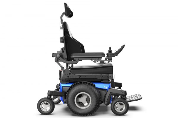 Magic 360 Powered Chair side view in blue