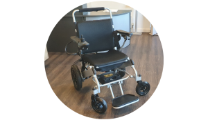 Remote Control Folding Powerchair by Derbyshire Mobility, unfolded