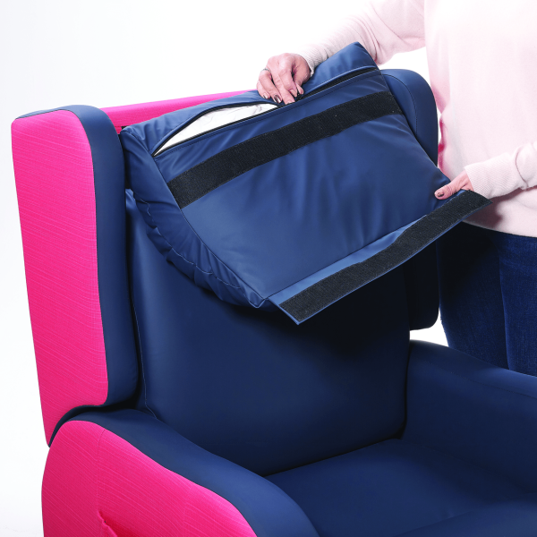 Repose Haven Air Cushion Chair head cushion removed, Derbyshire Mobility